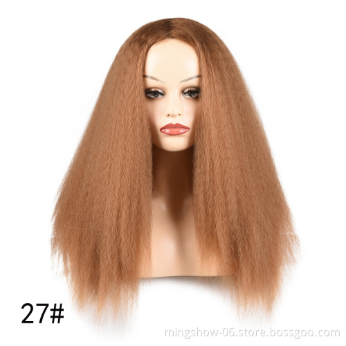 Synthetic long blond bob yaki wigs female long hair wig for black women